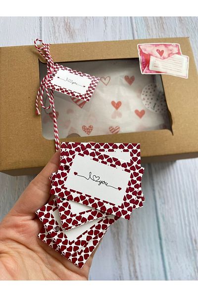 eylülün etiket fabrikası Valentine's Day Label 6-4 CmI Love You (WITH HOLE) - 50 Pieces