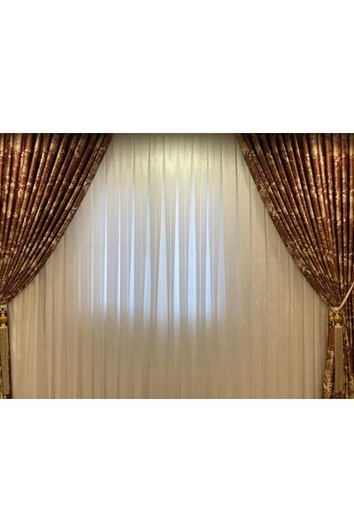 NİVEMESHOME White Diamond Tulle Curtain 1 3 Tight Pleat