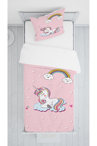 EVSEHOMES Pembe Ünicorn Ve Gökkuşağı Tam Takım Çocuk Odası