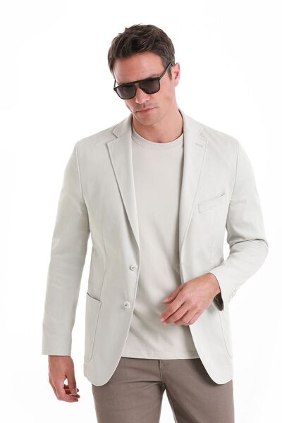 Hatemoğlu Сірий Comfort Fit - Прямий моно комір Класичний піджак