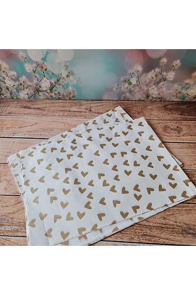 eylülün etiket fabrikası Gold Heart Pelur Paper / Packaging Paper 10 Pieces