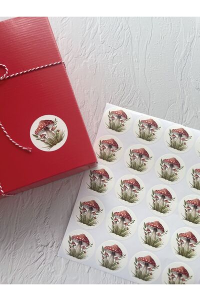 eylülün etiket fabrikası Autocolant Opac Model Rotund Ciupercă - 5 cm. - 50 d...