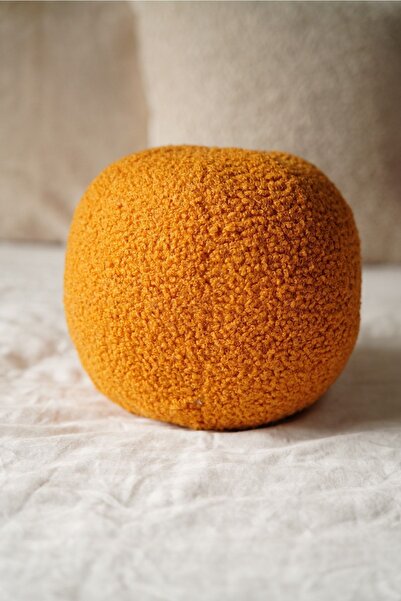 sevaradekor Teddy Ball Pillow Mustard