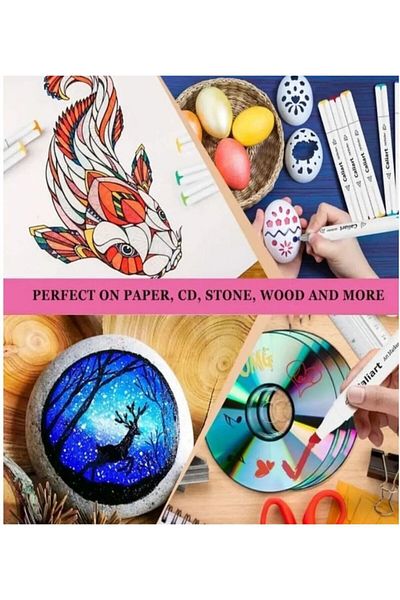 DÜVENCİ TİCARET 60 Colorful Marker Painting Pens Set