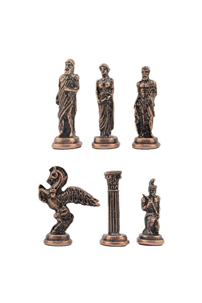 Gift Home Büyük Metal Pegasus Figürlü Antik Satranç Taşı