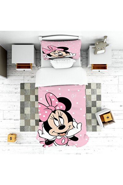 EVSEHOMES Pembe Mini Yatak Örtüsü Ve Yastık Kılıfı
