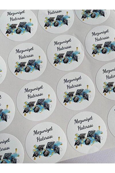 eylülün etiket fabrikası تذكار التخرج ستيكر غير شفاف 5 سم. الحجم / القطر - 25 قطعة
