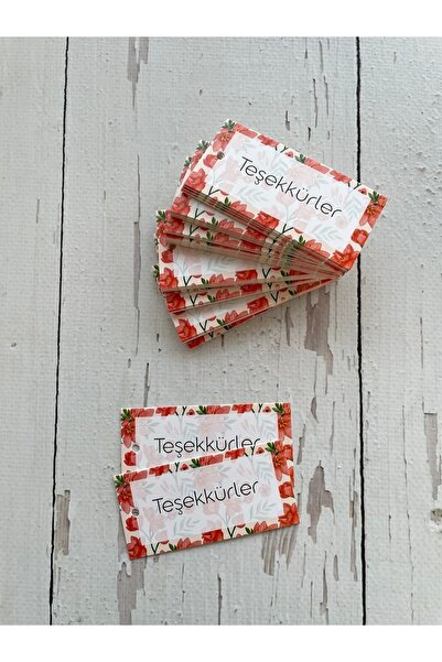 eylülün etiket fabrikası Hediye / Teşekkür / Not Kartı 8-4 Cm. Teşekkürler (d...