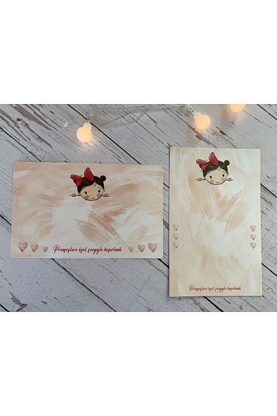 eylülün etiket fabrikası Buckle and Bandana Card Mixed Total 30 Pieces - Little Girl Themed 9.5-15 CmSize