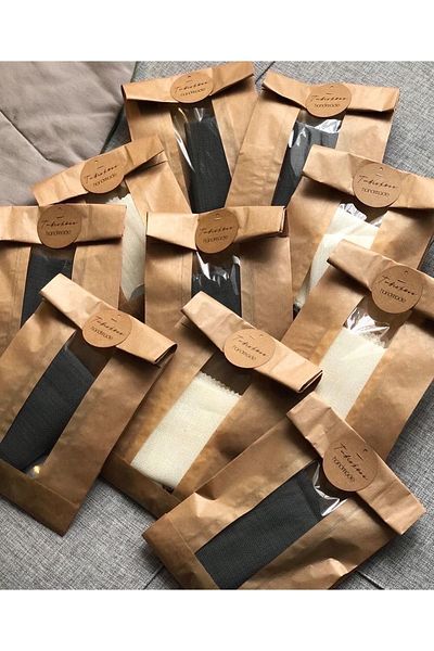 eylülün etiket fabrikası Kraft Window Package 12-20 Cm. Sizes - 10 Pieces