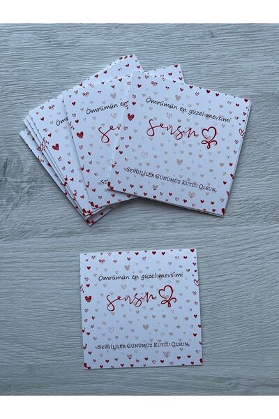 eylülün etiket fabrikası Valentine's Day Bracelet / Note / Thank You Card 9-9 Cm. Happy Valentine's Day - 30 Pieces