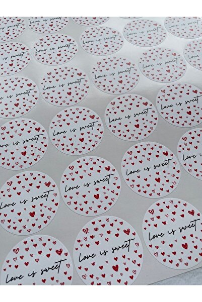 eylülün etiket fabrikası Sevgililer Günü Etiketi - Love Is Sweet 50 Adet