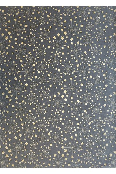 eylülün etiket fabrikası Black Background Gold Star Pattern Pelur Paper / Packaging Paper - 10 Pcs