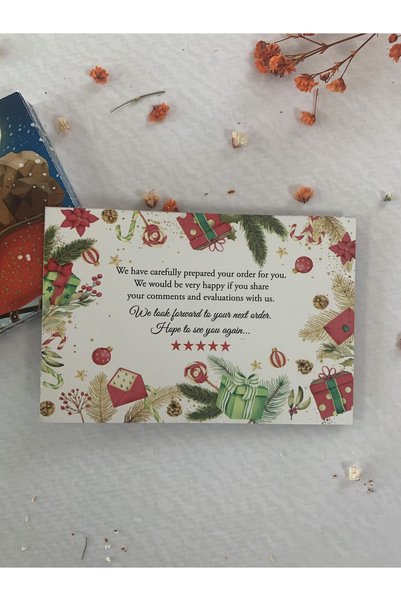 eylülün etiket fabrikası New Year - New Year Themed English Feedback Card - Happy New Year - 30 Pieces / 6.5-9,5cm