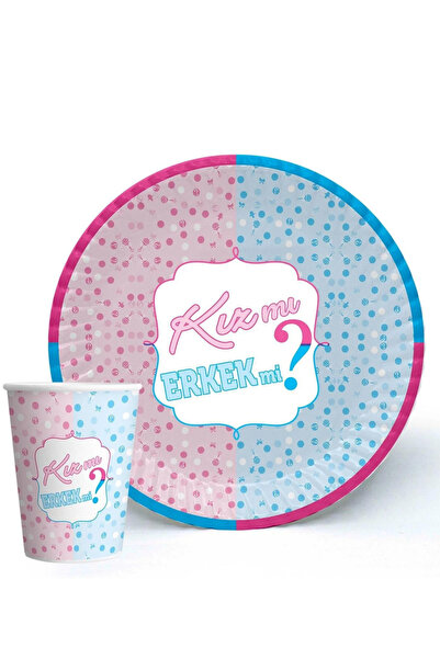 Larenya Κορίτσι ή αγόρι; Party Concept - Σετ 8 Χάρτινα Πιάτα και 8 Ποτήρια