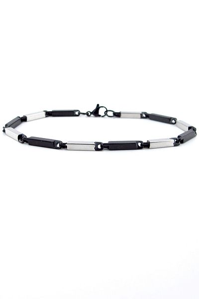 Solfera Men's Bracelet BL179 - Black and White and Double Color Stainless Steel