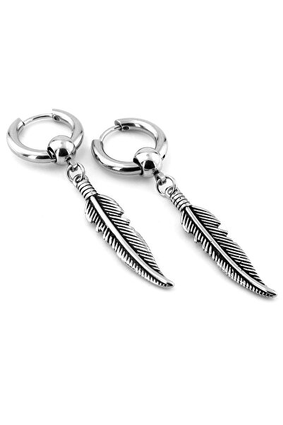Solfera Unisex Men's Earrings - Native American, Feather Stainless, Surgical Steel Ring, Model ER113