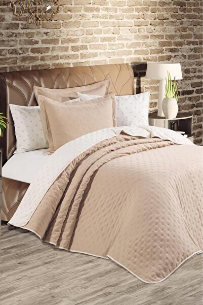 Çeyiz Diyarı Set de zestre bej 6 piese - spălat moale, față-verso