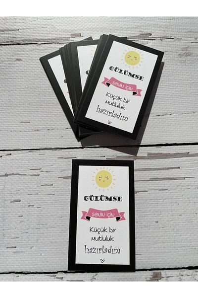 eylülün etiket fabrikası ملاحظة تحت عنوان ابتسامة - بطاقة شكر / 8.2-5 سم- 30 قطعة