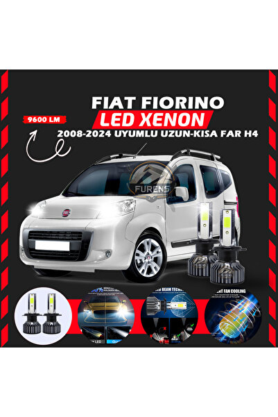 SHOOPLAA Fiat Fiorino 2008-2024 Uzun - Kısa Far Uyumlu Şimşek Etkili Led Xeno...