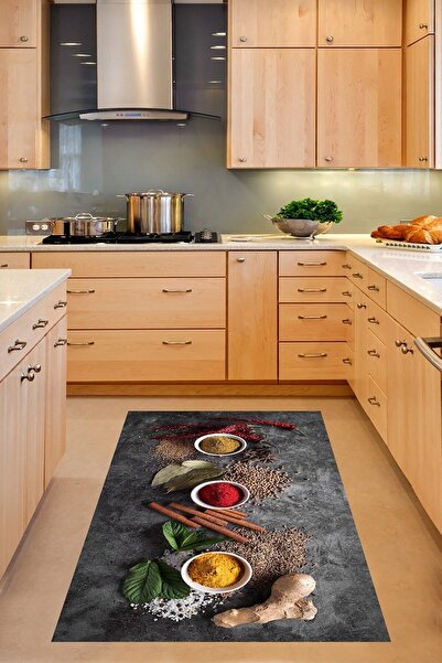 on the clouds Baharat Desenli Dijital Baskı Yıkanabilir Kaymaz Taban Leke Tut...