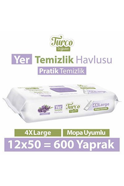 Turco Doğadan Pratik Temizlik Turco Doğadan Yer Temizlik Havlusu Lavanta 12X5...
