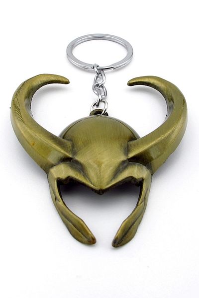 Solfera Loki Marvel Scandinavian Bronze Large Size Keychain - Horned Helmet KC119