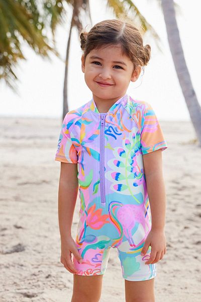Next Baby Sun-Proof UPF50 One-Piece Colorful Unicorn Pattern Swimsuit ALY00892