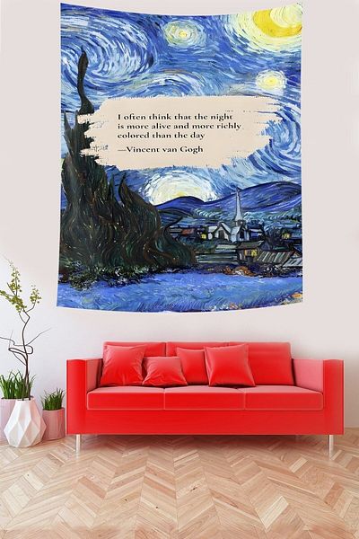 on the clouds Van Gogh Note Stain Resistant υφασμάτινο ύφασμα τοίχου Ταπετσαρία τοίχου