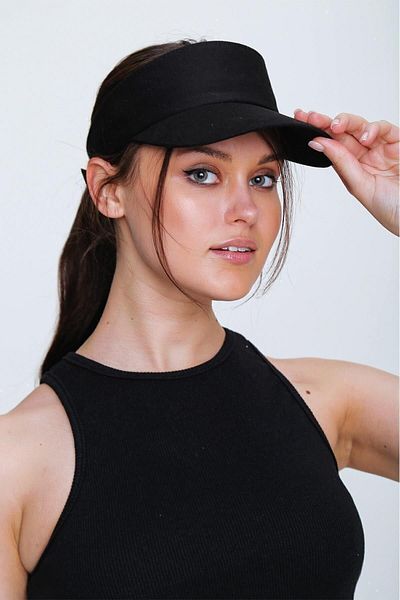 Luna Nueva Black Unisex UV Protective Visor Visor Tennis Hat