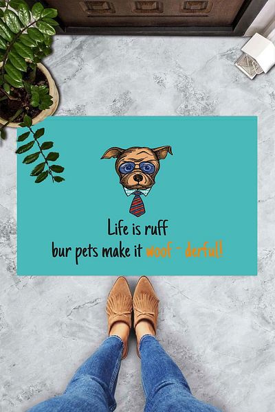 on the clouds Imprimat digital Life isruff bur pets make it woef-derfull Covoraș decorativ pentru ușă