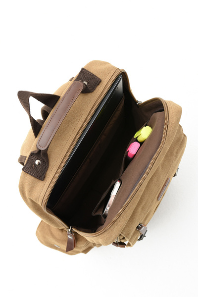 By Hakan eba-6235 Бежевий полотняний рюкзак - з відділенням для ноутбука, для кемпінгу та подорожей