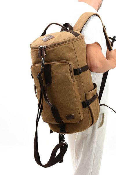 By Hakan Eba-6051 Canvas Backpack - Βαλίτσα χειρός, με θήκη φορητού υπολογιστή, Camping Travel Mountaineer ΜΠΕΖ