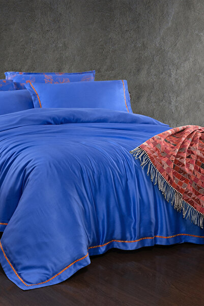 Sarev Name Blue Double Duvet Cover Set - 100% Cotton Lyocell