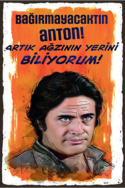 hediyeniburadabul Poster retro din lemn cu tematică Yeşilçam