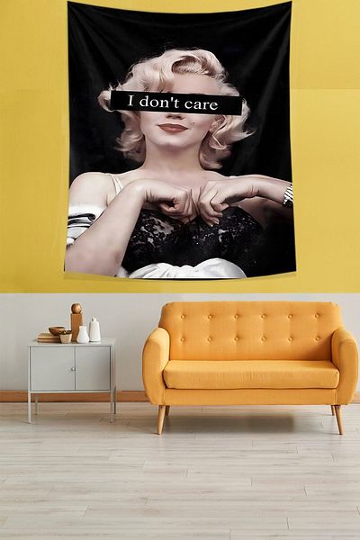on the clouds I Dont Care Written Marilyn Monroe Tapiserie de perete din țesătură rezistentă la pete