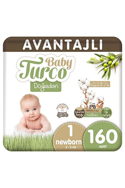 Baby Turco Doğadan Avantajlı Bebek Bezi 1 Numara Yenidoğan 160 Adet