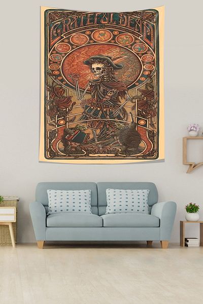 on the clouds Grateful Dead Stain Resistant Fabric Wall Cover Wall Carpet Tapestry