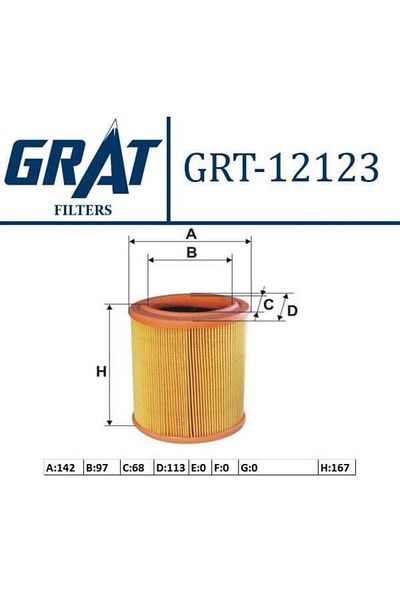 GRAT 12123 Air Filter - 106 306 Partner -02 Saxo 1.4 8V Tu3Jp