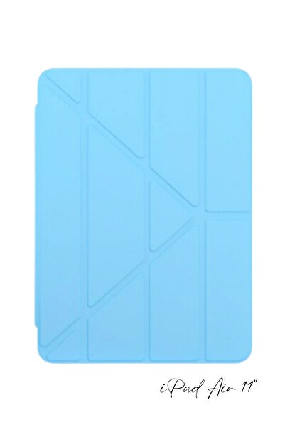 Fuchsia iPad Air 11 inç 6. Nesil M2 Çip Uyumlu Kalem Bölmeli Akıllı Trifolding Tablet Kılıfı