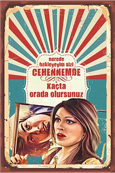hediyeniburadabul Poster retro din lemn cu tematică Yeşilçam