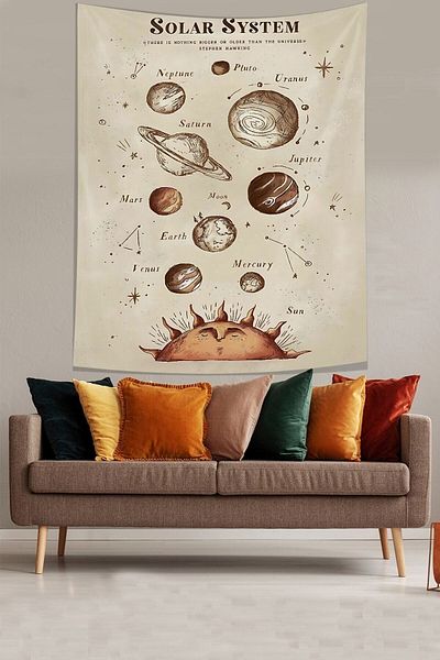 on the clouds Solar System Αδιάβροχο υφασμάτινο κάλυμμα τοίχου Ταπετσαρία τοίχου