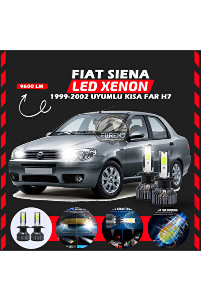 SHOOPLAA Fiat Siena 1999-2002 Kısa Far Uyumlu Şimşek Etkili Led Xenon Pro Ser...