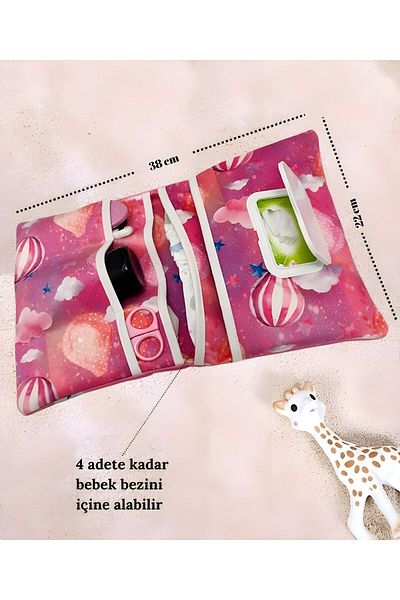 on the clouds Double Sided Patterned - Mother Baby Care Bag, Organizer with Diaper Opening and Changing Compartments
