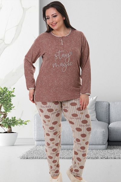 Bella Linda Cotton Jacquard Plus Size Women's Pajama Set
