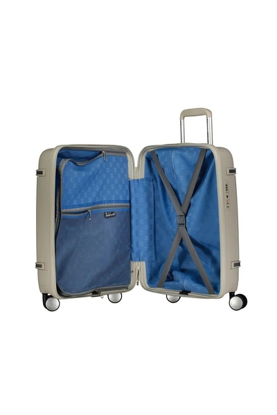 Pierre Cardin 7070 Kabin Boy Polipropilen Kırılmaz Tekerlekli Valiz Şifreli GRİ