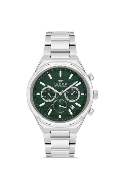 FERRO New Season Men's Wristwatch and Bracelet with Gift - Green, Active Functions