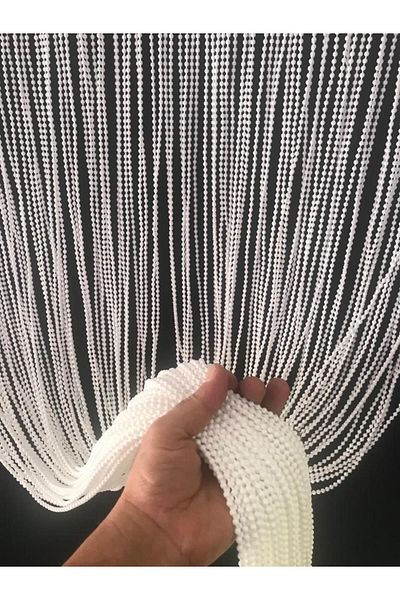özdeğer home 80X200 White 5mm Chain Curtain Door Curtain Door Ornament Beads Curtain Partition Curtain