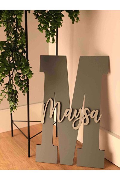 woodengifts ÇOCUK VE BEBEK ODASI HARF ÜZERİ İSİMLİ KAPI VE DUVAR KAPI SÜSÜ PANO İSİMLİK