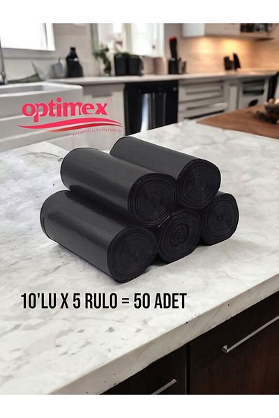 OPTİMEX Industrial Extra Thick 400 Gr.jumbo Garbage Bag 10 Pieces X 5 Rolls